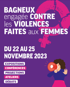 affiche "Bagneux engagée contre les violences faites aux femmes"